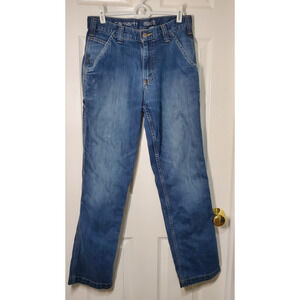 Carhartt Rugged Flex Work Jeans Mens 30x32 Relaxed Fit Straight Leg Blue